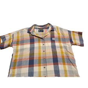 youth carhartt button short sleeve plaid print short‎ sleeve, xl, multi color